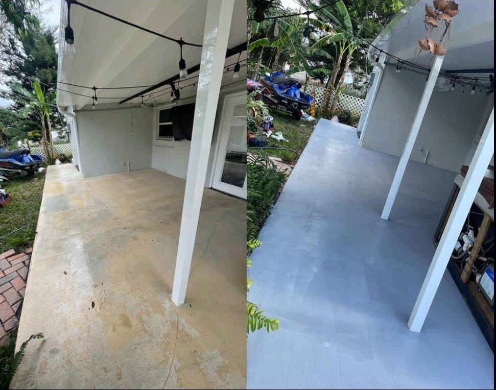 Concrete cleaning — before & after