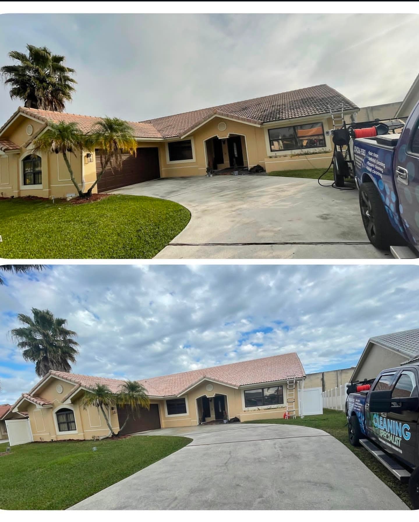House washing — before & after